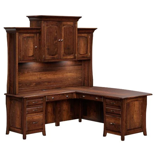 BERKLEY L DESK WITH HUTCH TOP